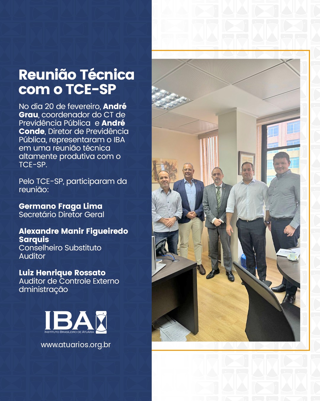 André Conde Representa o IBA na Reunião Técnica com o TCE-SP